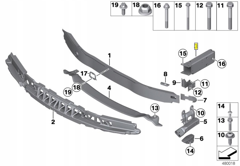 BMW strefa zgniotu lewa F30 F31 F22 F23 Strona zabudowy przód