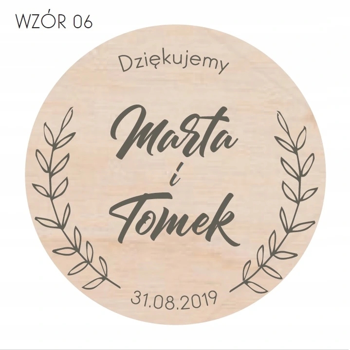 

Magnes podziękowanie dla gości Ślub Wesele