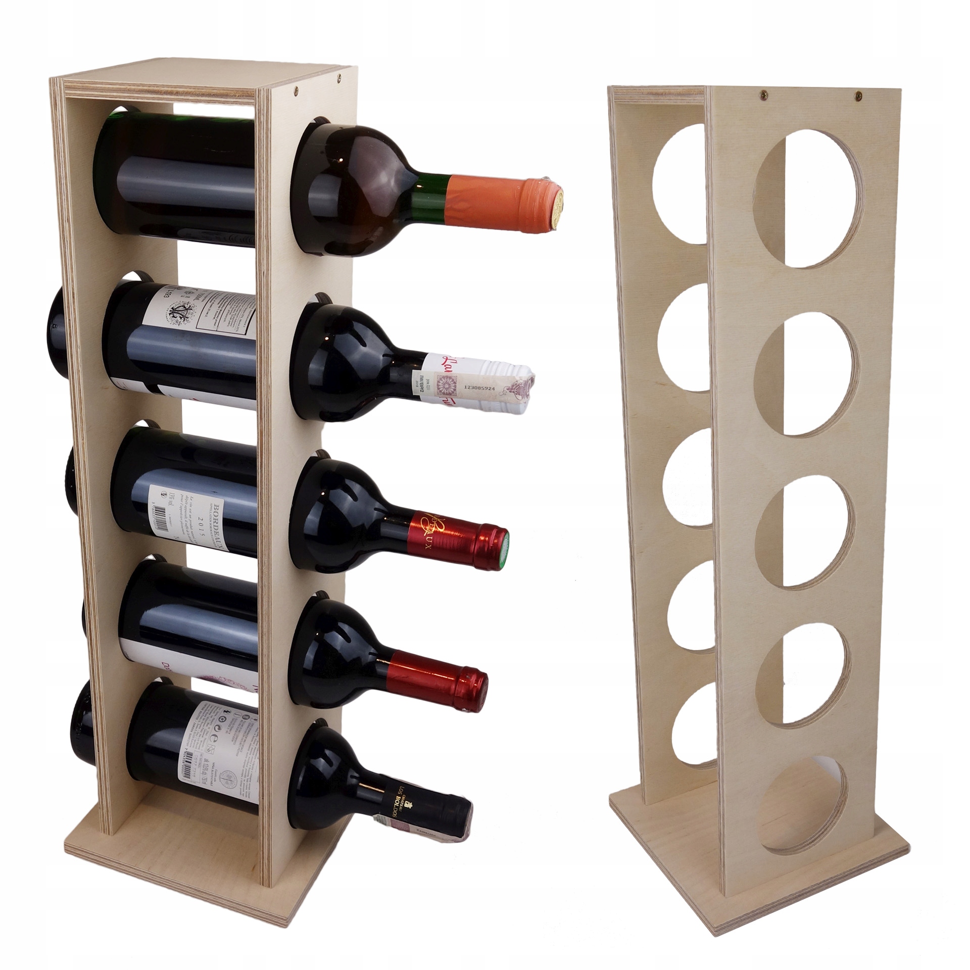 

Regał stojak półka na wino drewniana 5 butelek