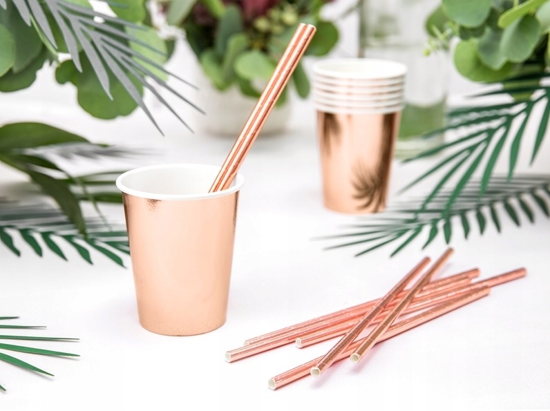 KUBECZKI papier KUBKI URODZINY ROSE GOLD Bride Pojemność 220 ml