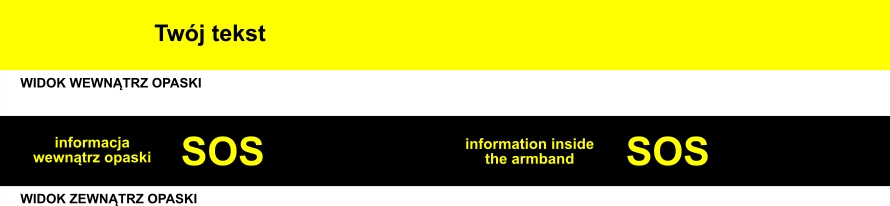 BRANSOLETKA OPASKA RATUNKOWA SOS Z WŁASNYM NAPIS WEWNĄTRZ rozmiar 22cm Marka inna