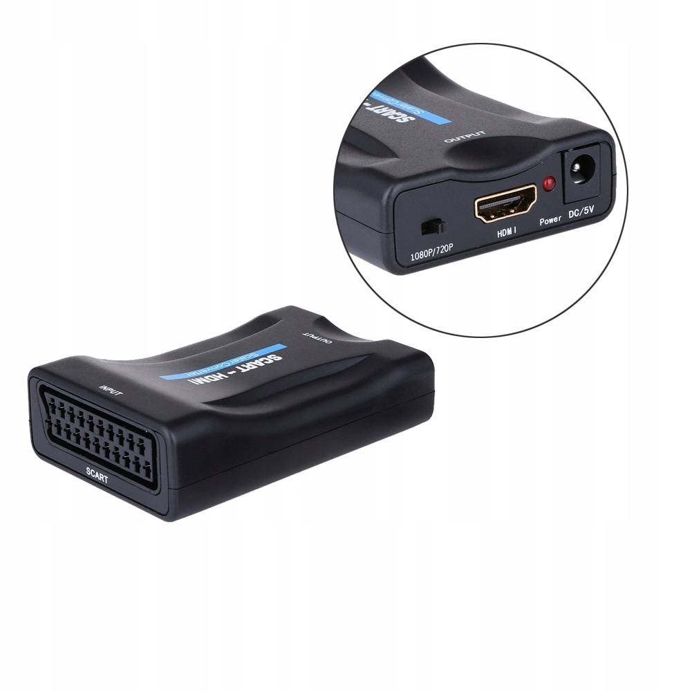 KONWERTER OBRAZU DŹWIĘKU EURO SCART - HDMI ADAPTER