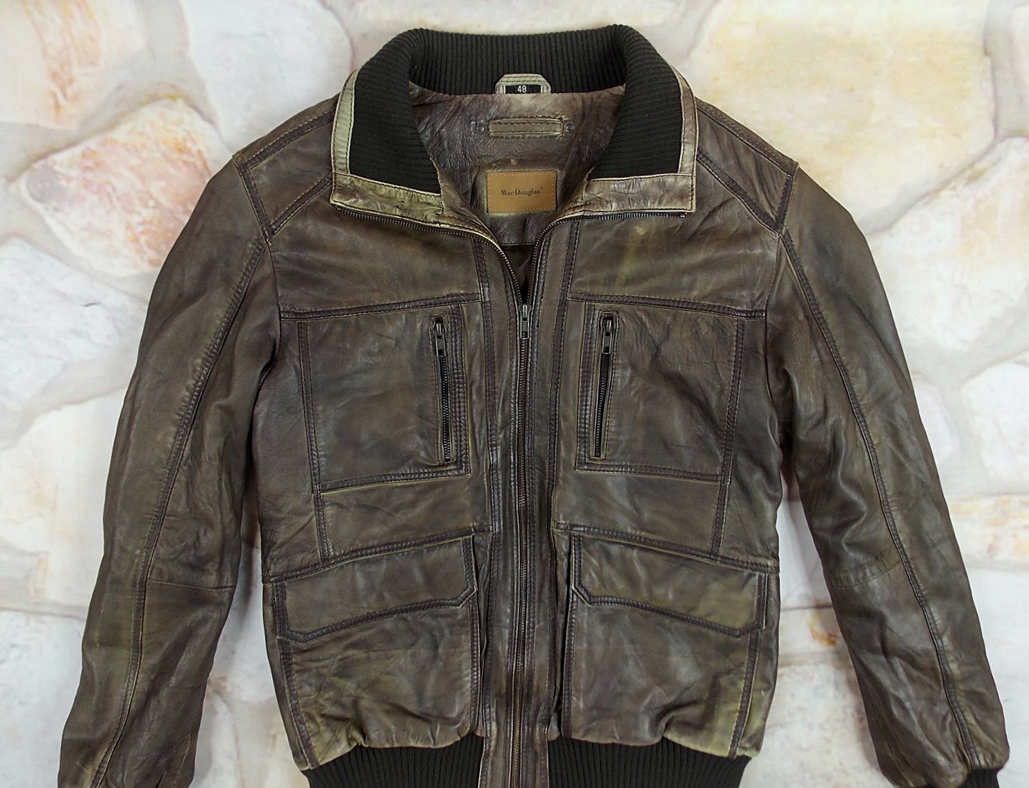 MAC DOUGLAS KURTKA PILOTKA BOMBER SKÓRZANA 48 Kolekcja 382z10201719101