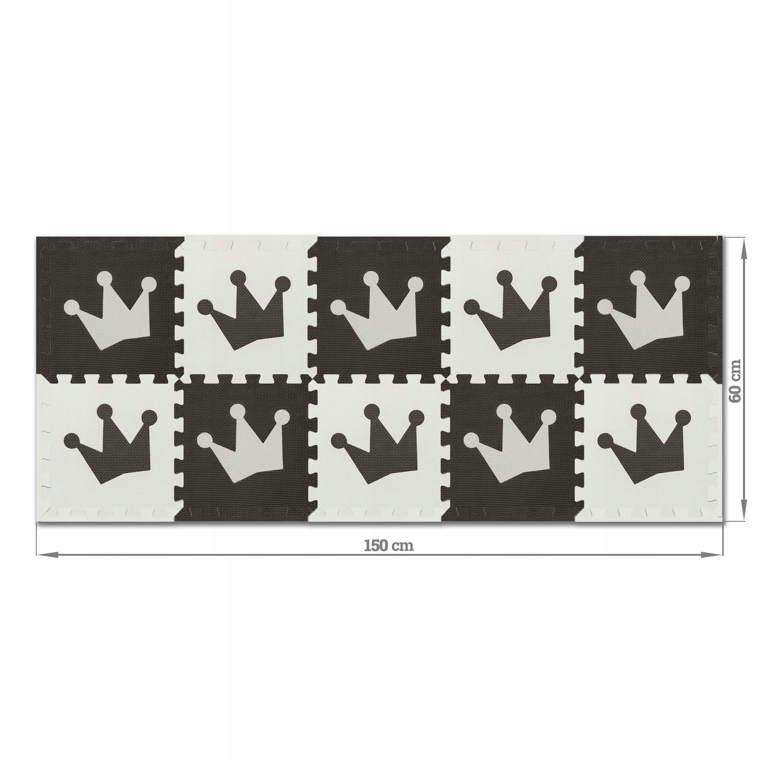 DUŻE PUZZLE PIANKOWE KORONA 30x30 10SZT GRUBE Liczba elementów 10