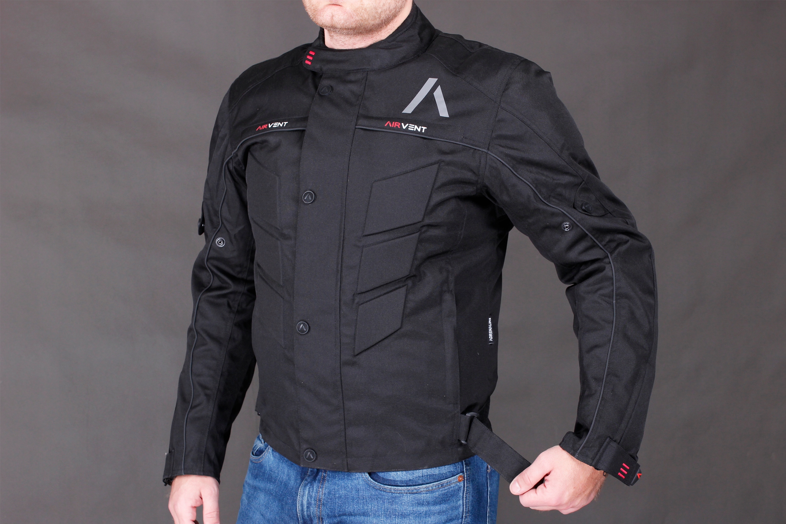 KURTKA MOTOCYKLOWA TEKSTYLN ADRENALINE PYRAMID 3XL Długość całkowita 65-65 cm