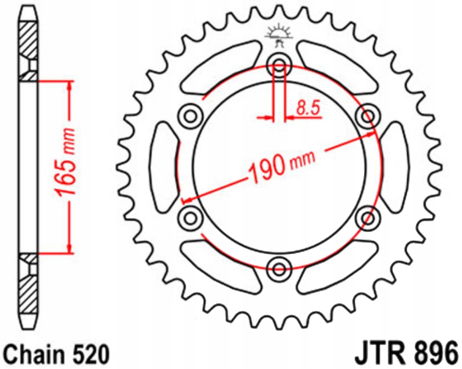 Zadní ozubené kolo Jt R896 45-52Z Ktm E-gs 600 LC4 89