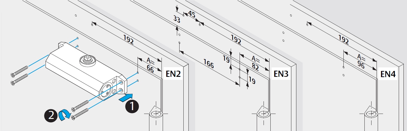 SAMOZAMYKACZ DO DRZWI ZEWNĘTRZNYCH DC110 BIAŁY Maksymalna szerokość drzwi 110 cm