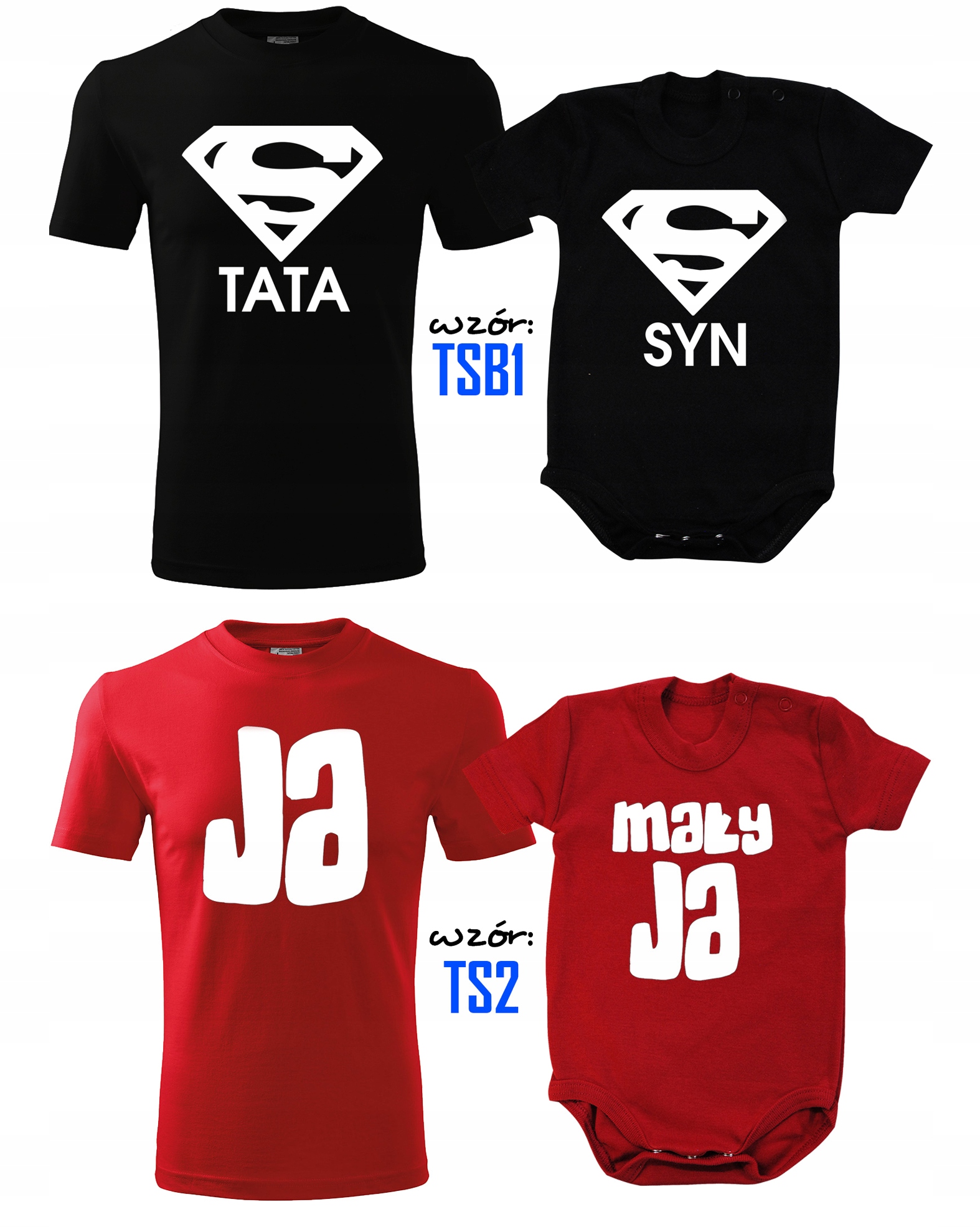 ZESTAW MĘSKA KOSZULKA DLA TATY I BODY DLA SYNA Marka inna