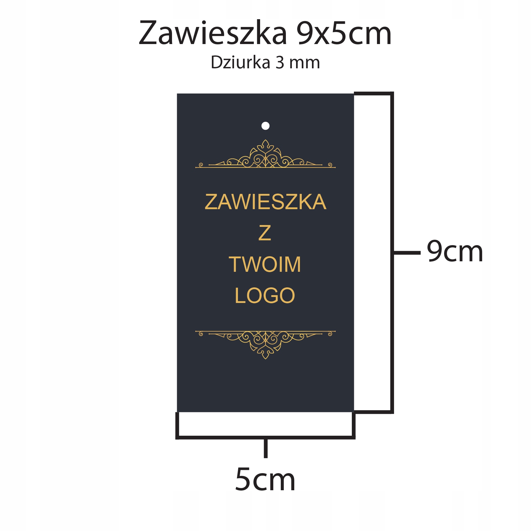 

Zawieszki Z Logo lub własny projekt 9x5cm 500 szt