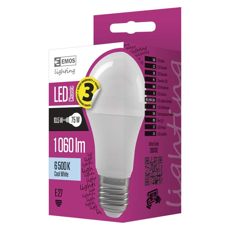 

Żarówka Led Classic A60 10,5W E27 zimna biel