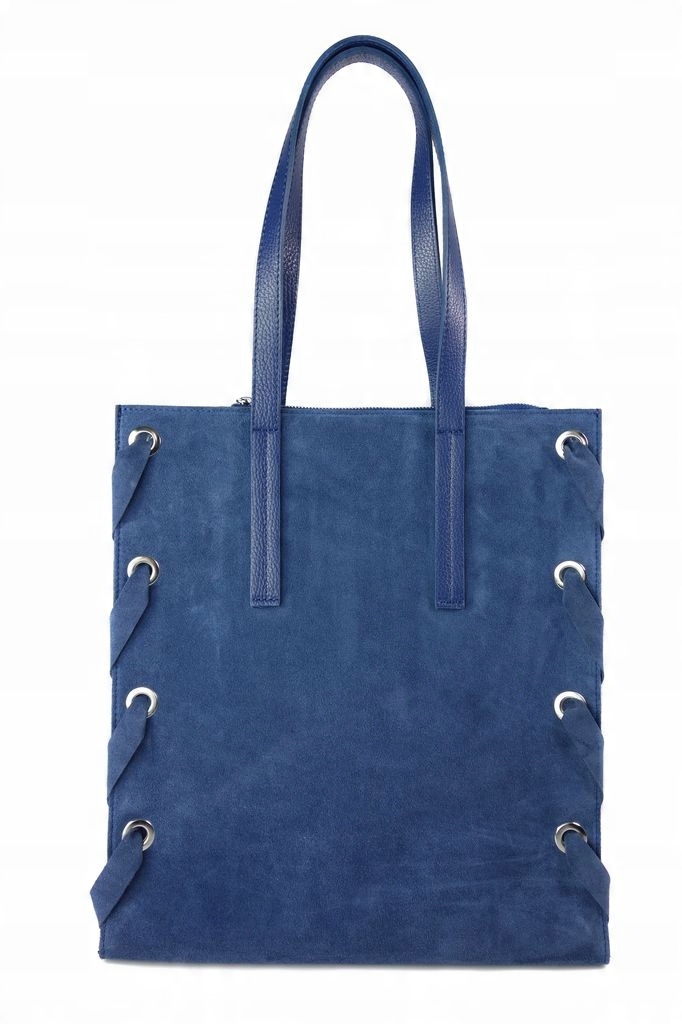 

Duża Włoska Torba Shopper Bag Na Ramię Zamsz