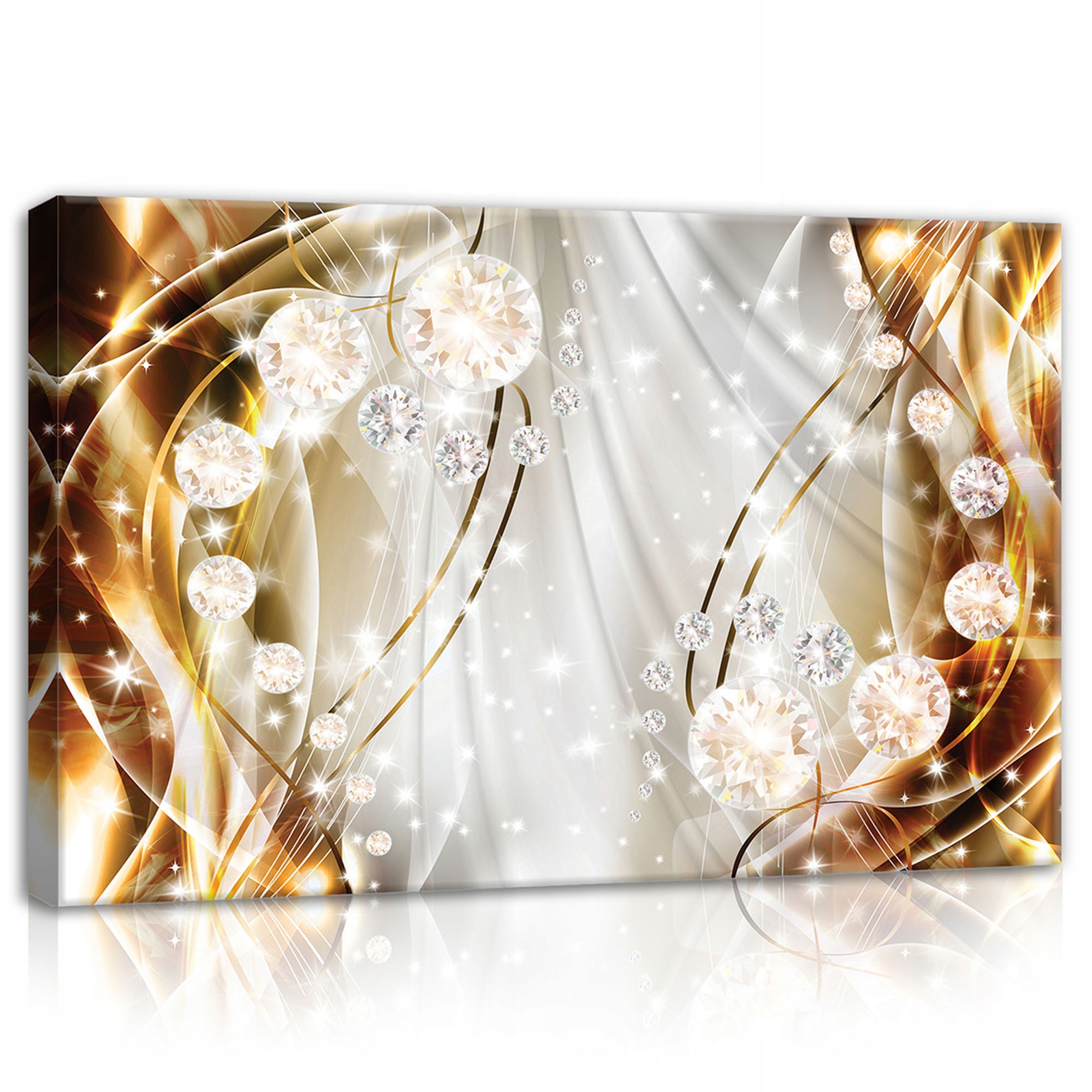 

Obraz do salonu nowoczesny złoty diamenty 3D 60x40