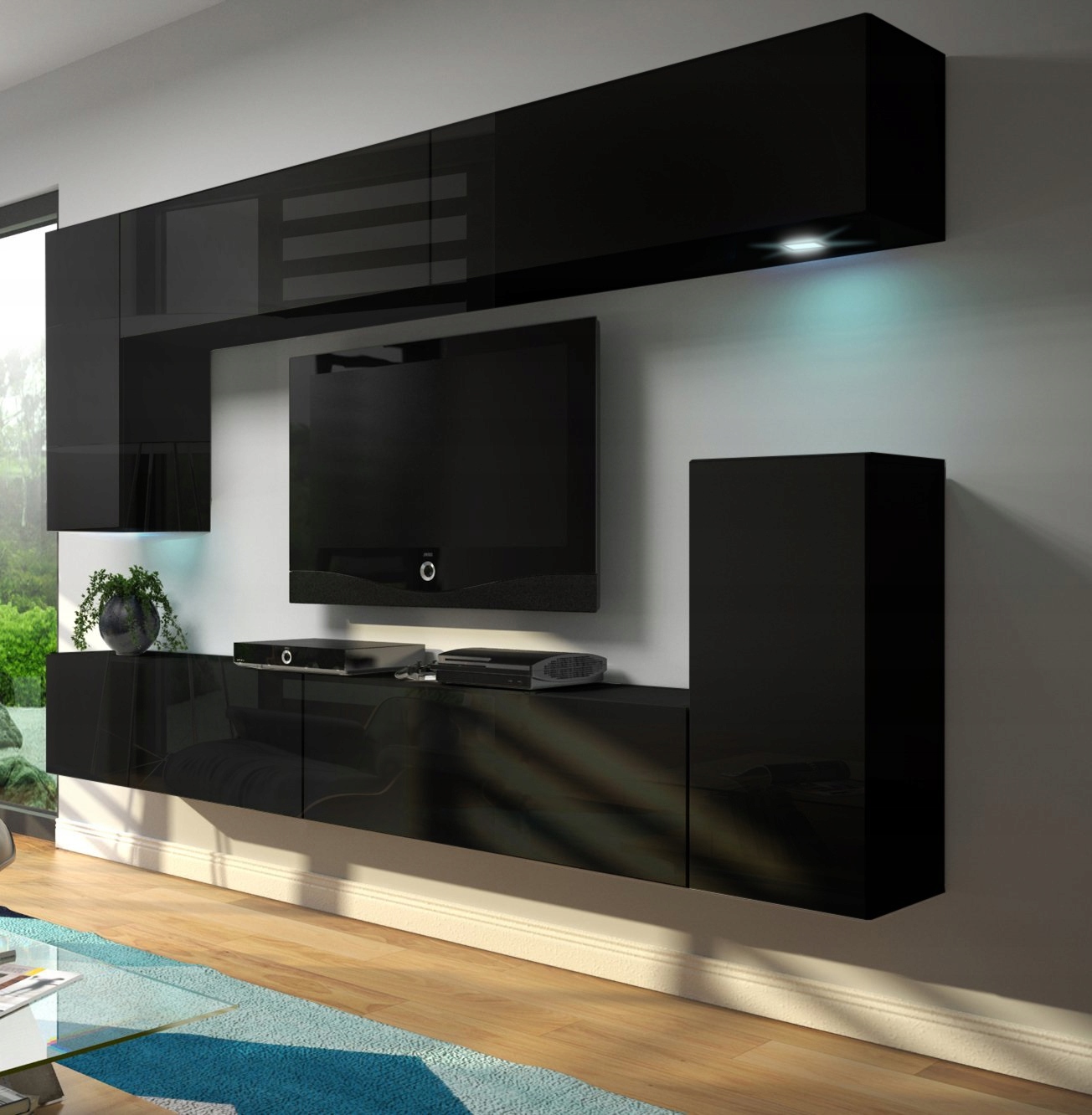 

Meblościanka salon meble N2 ścianka do pokoju led