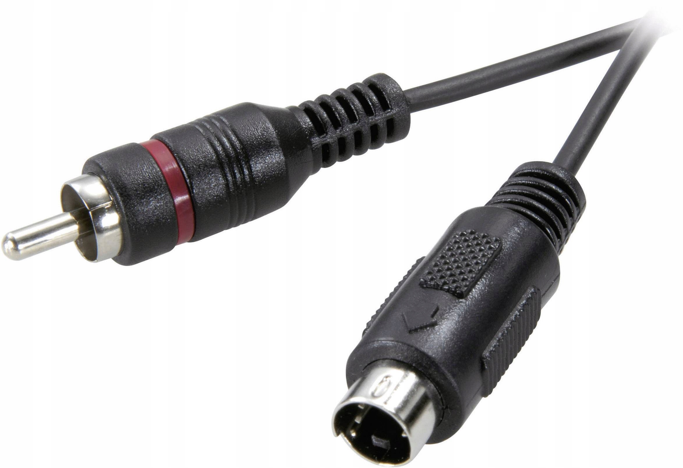 Przewód kabel SVHS-RCA 1,2m Czarny 004397
