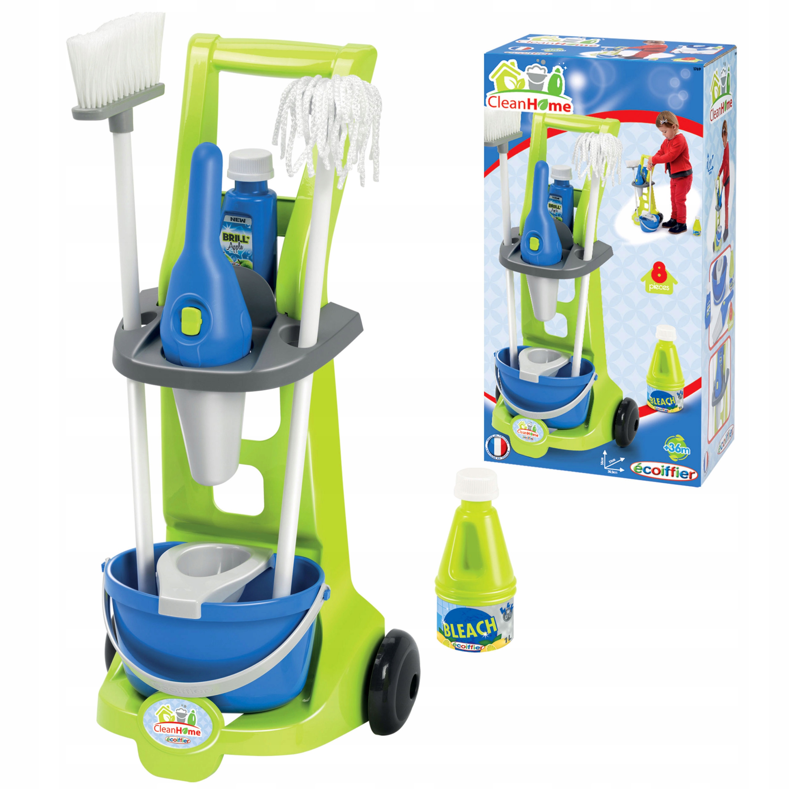 

Ecoiffier Wózek Sprzątający Mop Odkurzacz Szczotka
