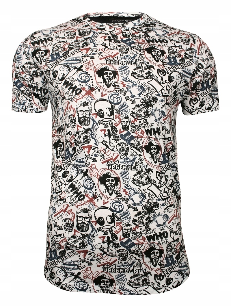 

Biały T-shirt Brave Soul z Nadrukiem -L