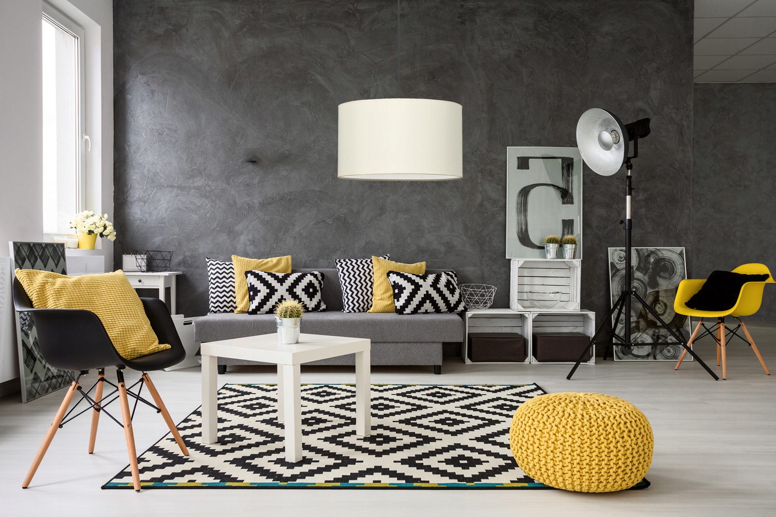 LAMPA WISZĄCA ABAŻUR MATERIAŁ ROTO LED od EMIBIG Marka inna