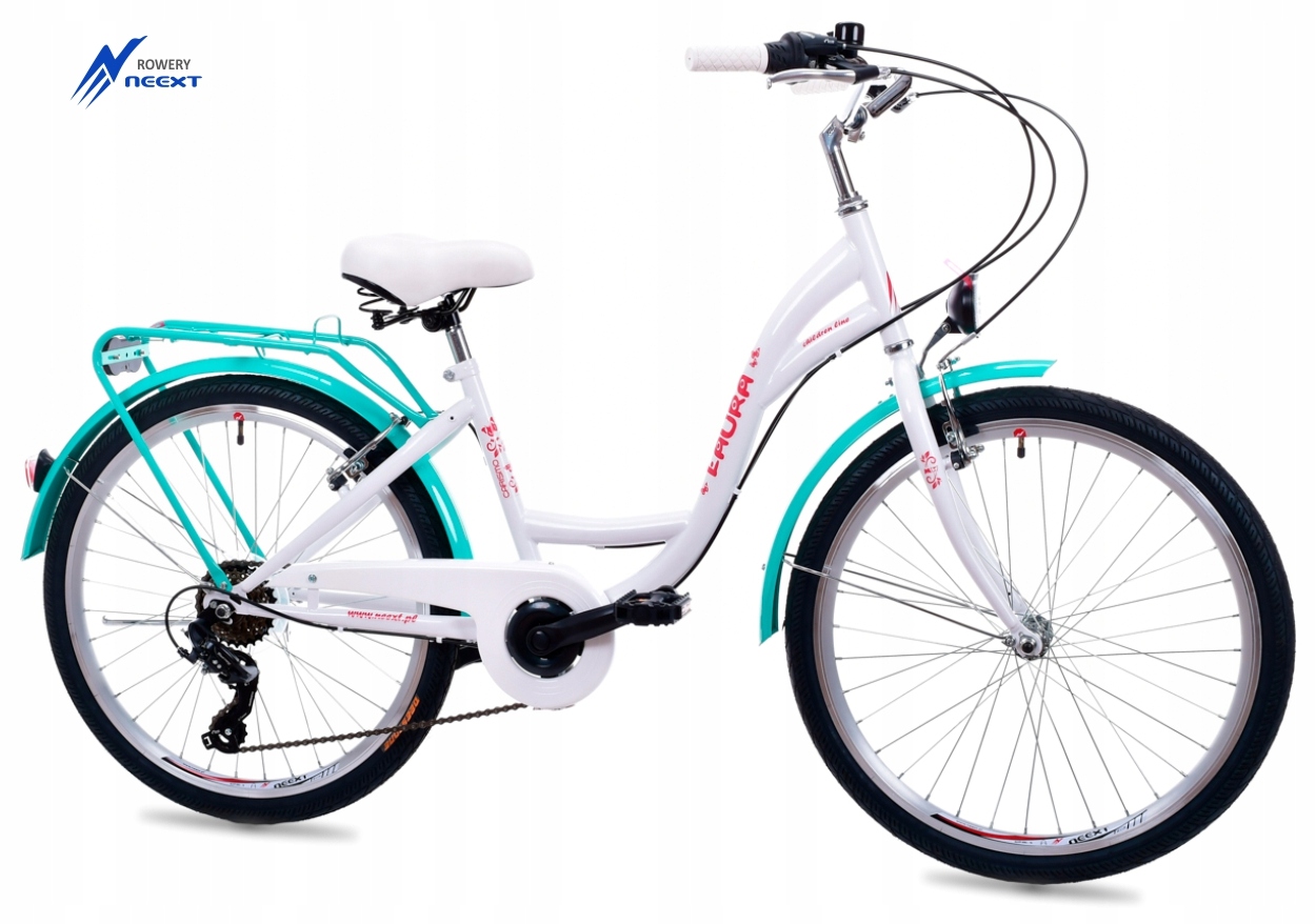 Dziewczęcy Rower Miejski 24 LAURA 6 bieg SHIMANO Rozmiar ramy 14 cali