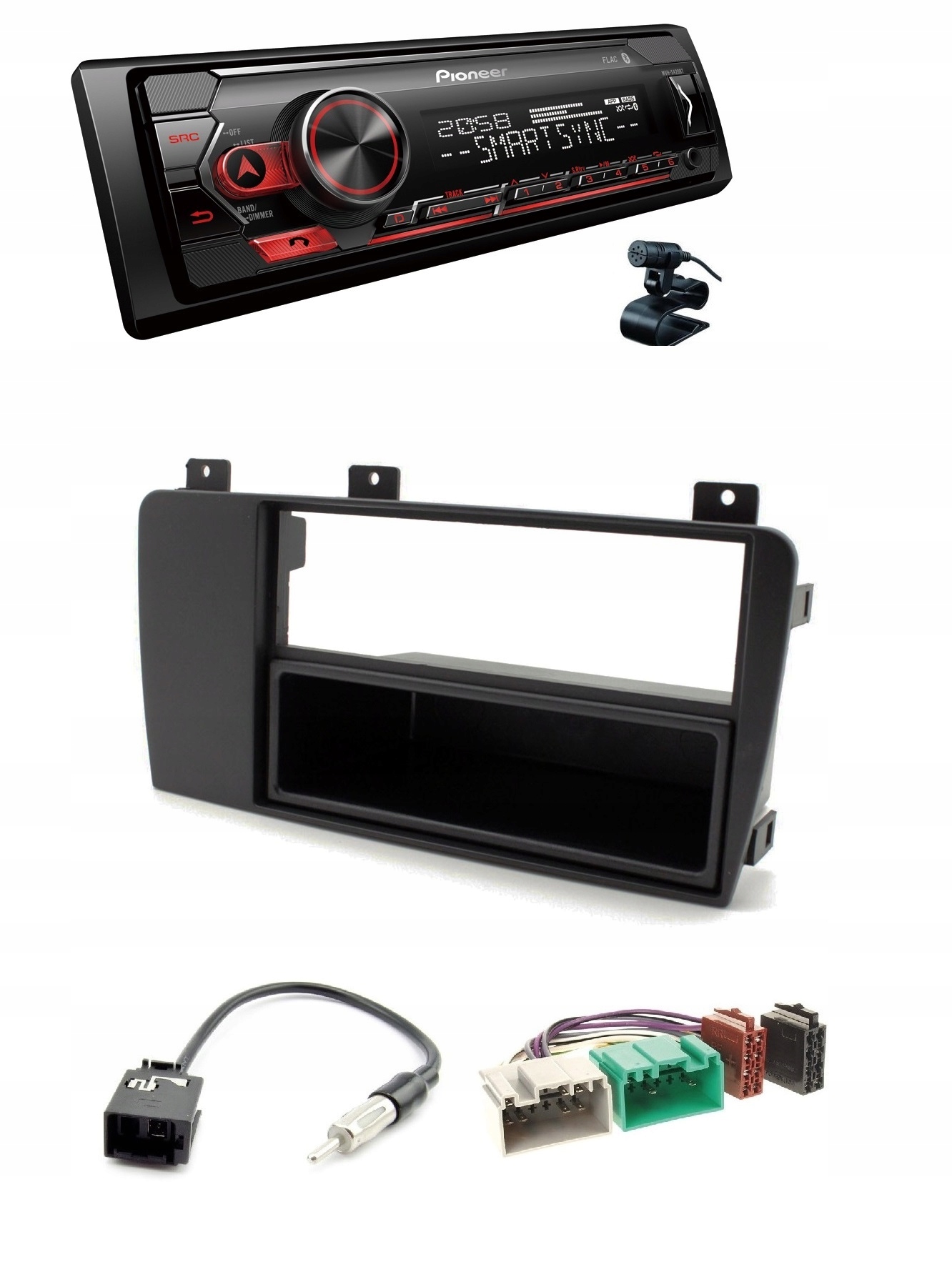 Pioneer MVH-S420BT Bluetooth Usb rádio Volvo S60 S70 XC70 montážna sada