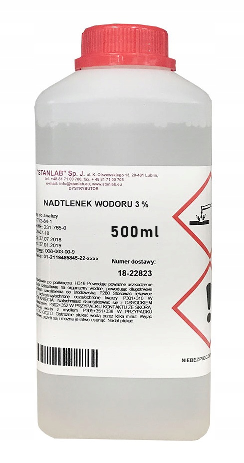

Nadtlenek wodoru 3% Czda, woda utleniona 500ml