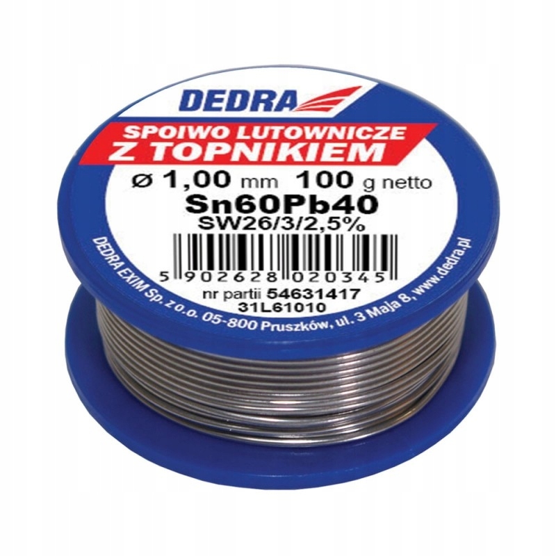 

Dedra 31L61010 Lut z topnikiem 1mm 100g