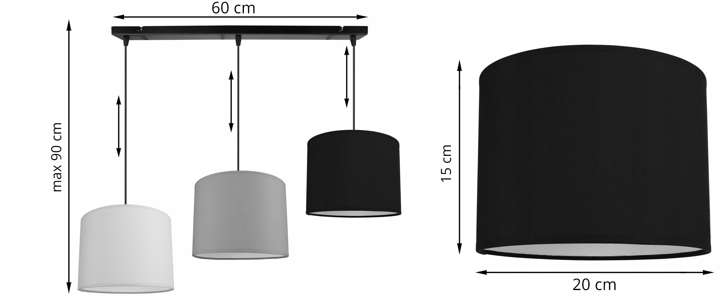 LAMPA WISZĄCA SUFITOWA ŻYRANDOL ABAŻUR NOWOCZESNA Rodzaj lampy Sufitowe - wiszące
