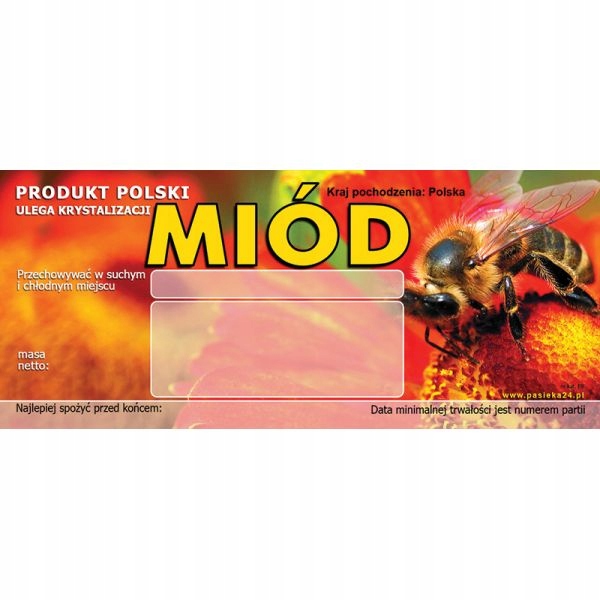 

Etykiety na Miód Uniwersalne E8