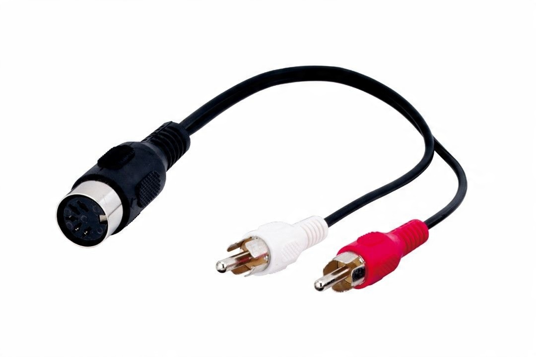 

Kabel Gniazdo Din 5 Pin 2X Wtyk Rca Cinch 0,2M