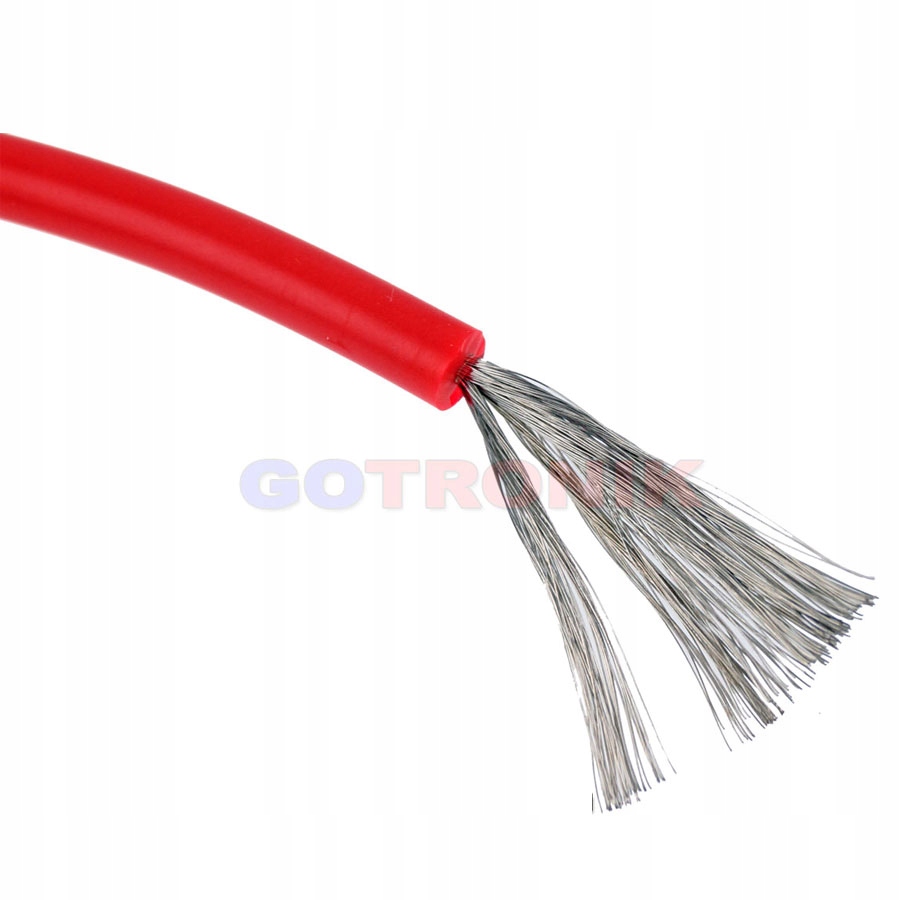 Przewód silikonowy Amass 1,0mm czerwony 1mb