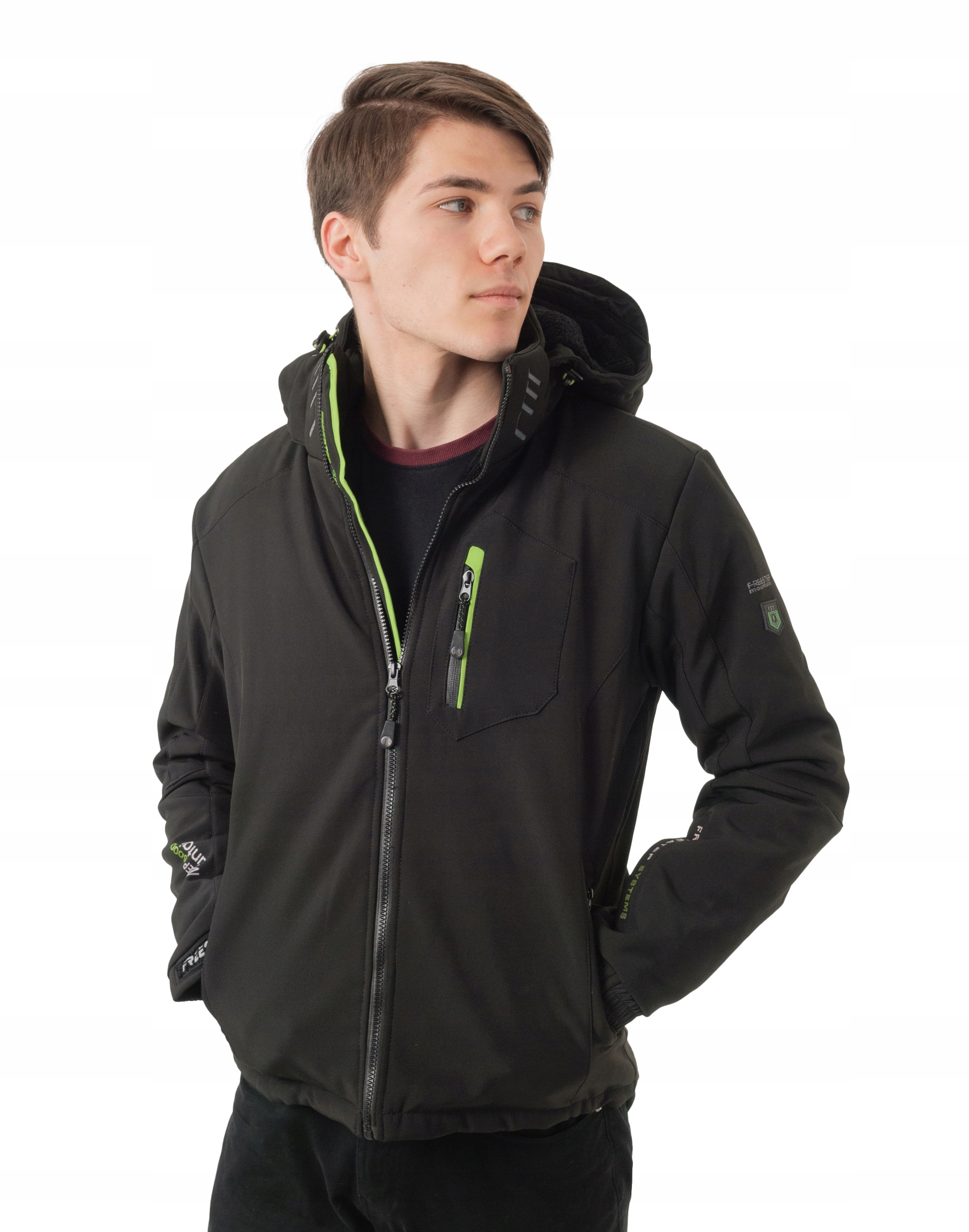 Teplá sportovní Zimní Bunda Pánská zateplená softshellová zateplená bunda D81 S