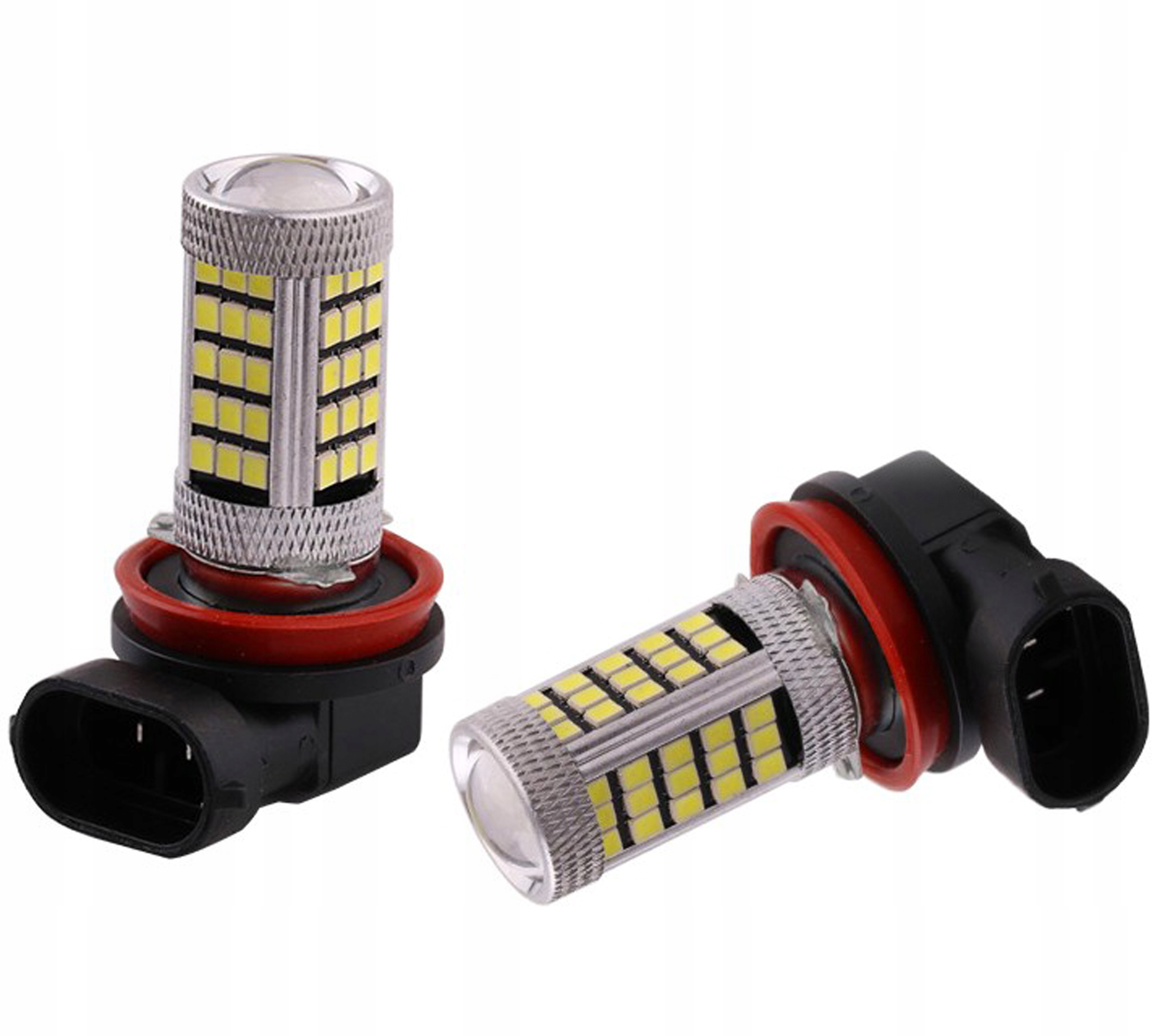 

H11 H8 H9 led 63 smd 2835 soczewka Drl dzienne