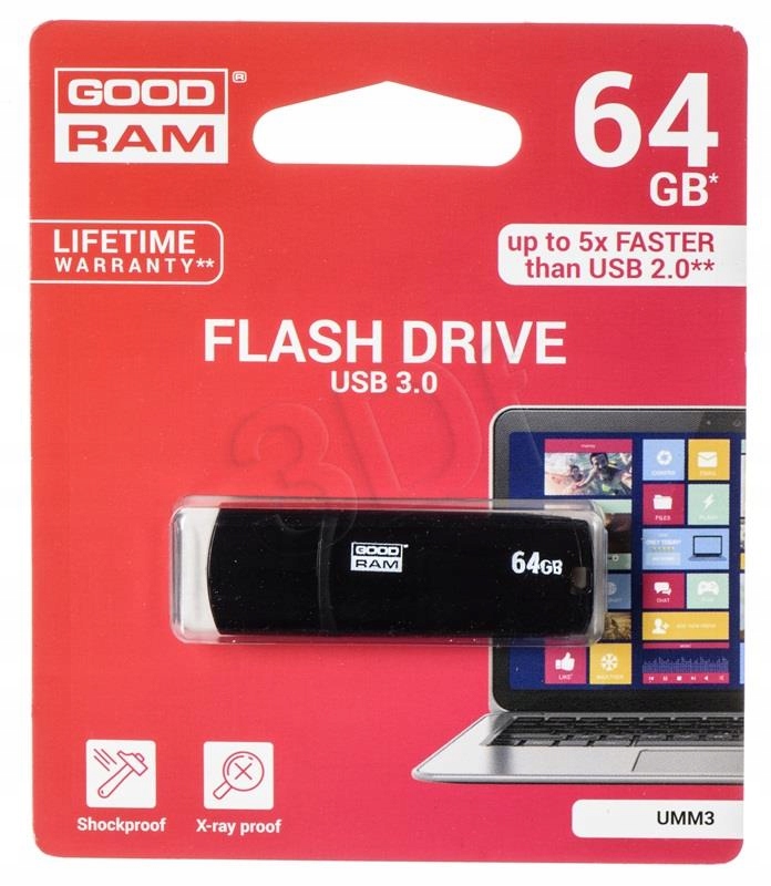 

GoodRam Mimic UMM3-0640K0R11 64GB; Usb 3.0; black