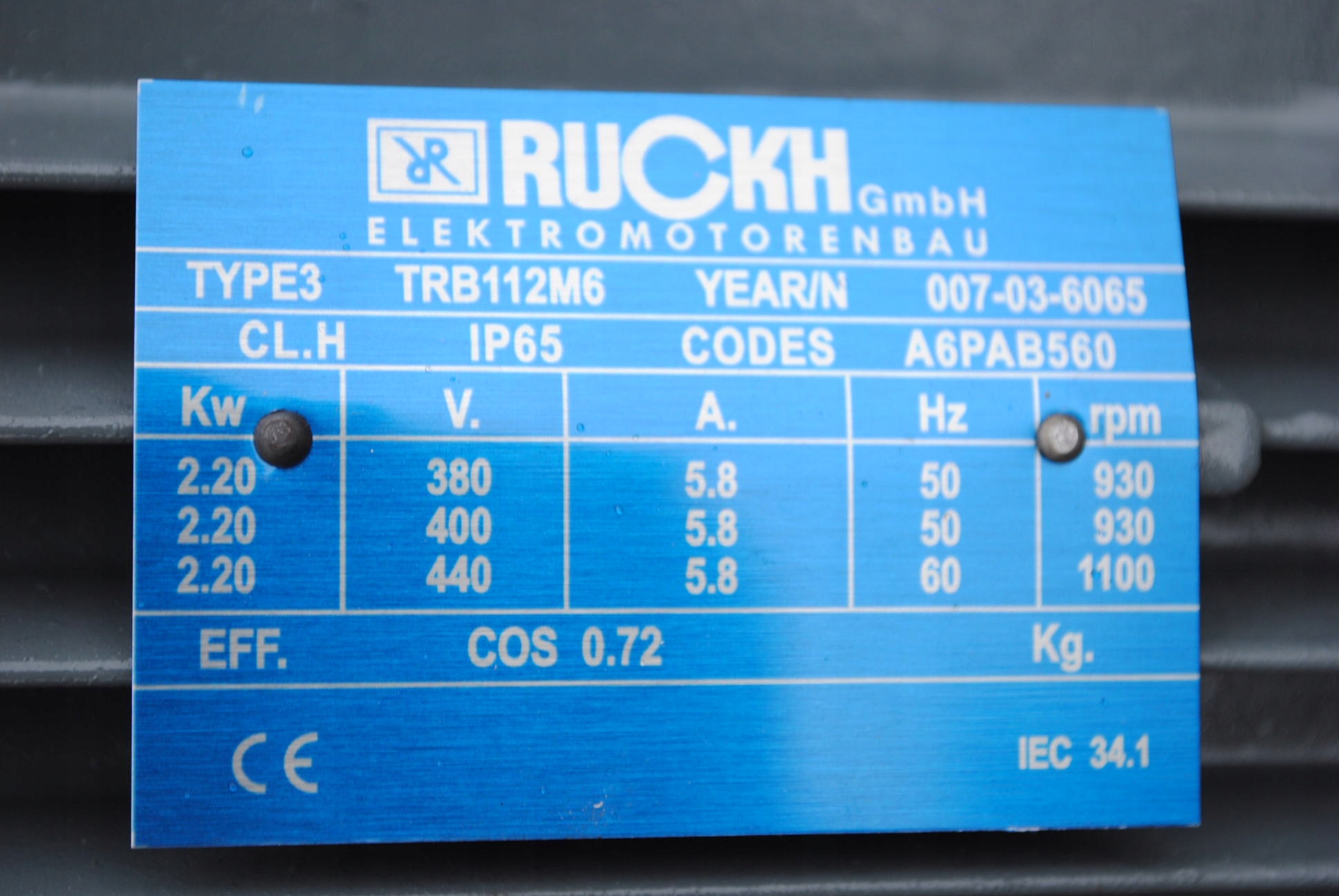 Motoreduktor 2.2kw. 9obr./min. Marka SEW Eurodrive