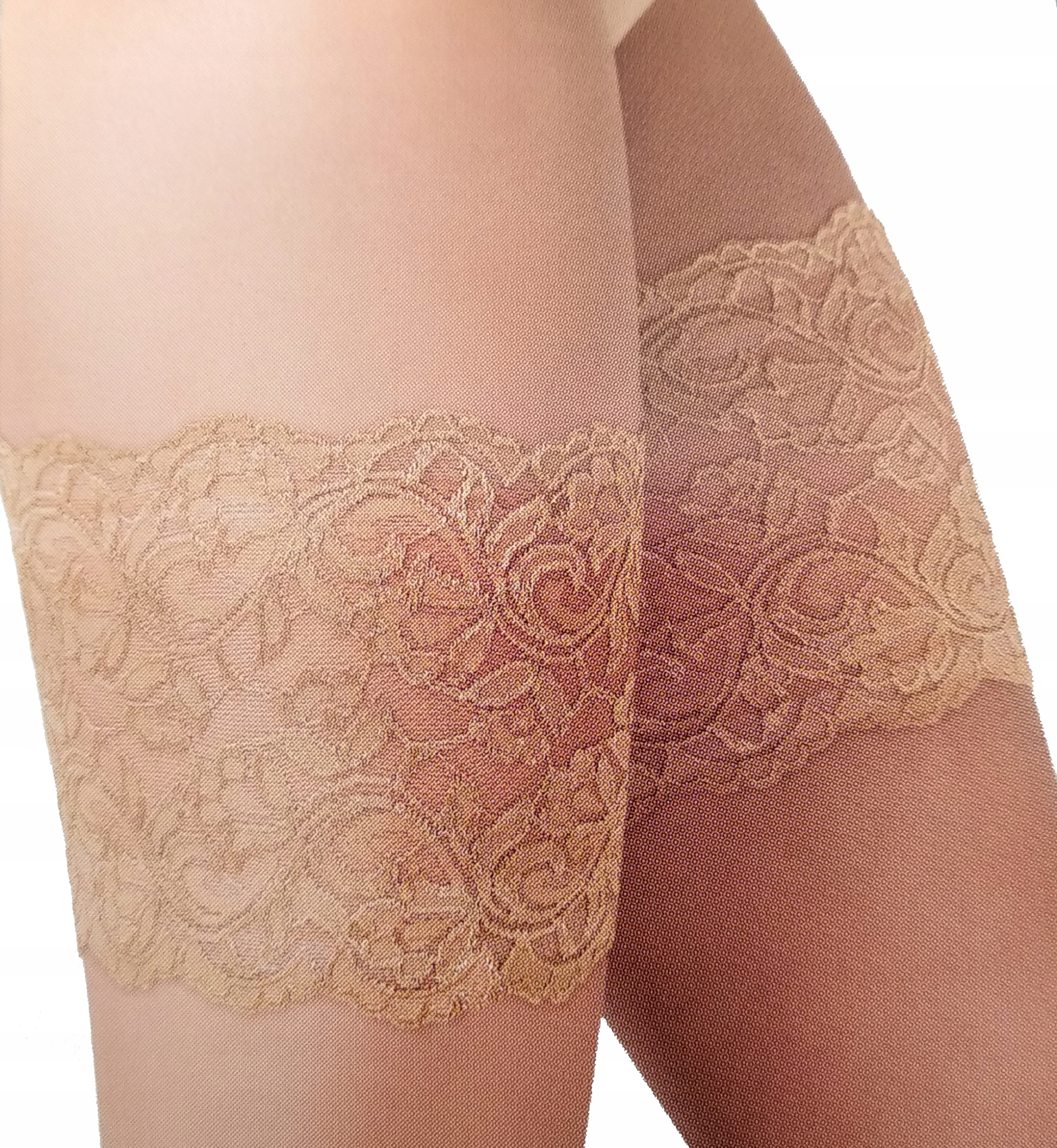 OPASKA NA UDA PRZECIW OTARCIOM KORONKA BEIGE 3/4 Marka Gabriella