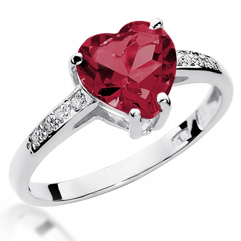 

Pierścionek Złoty Z Rubinem I Brylantami