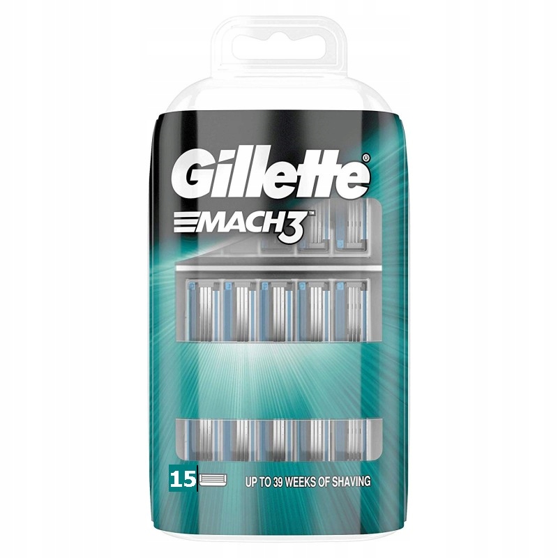 Gillette Mach 3 15 ks vložky čepele nůžek Usa
