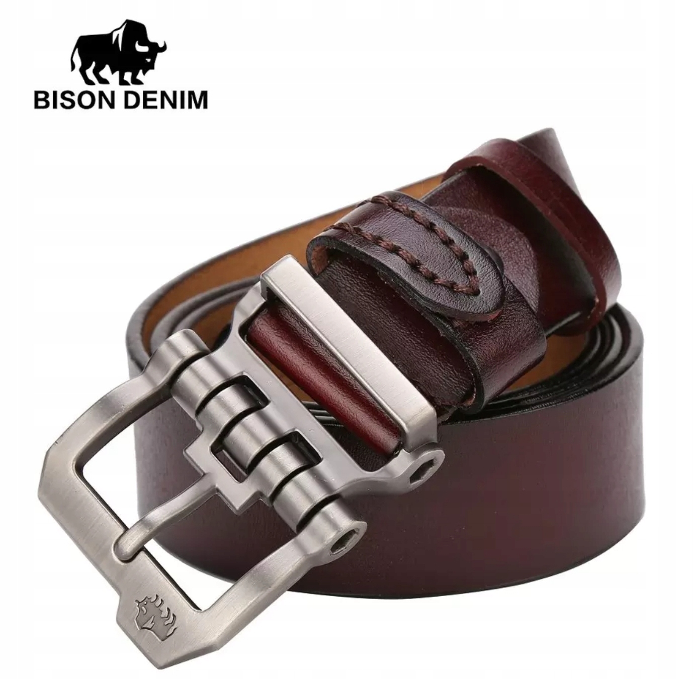 Pasek skórzany BISON DENIM na prezent