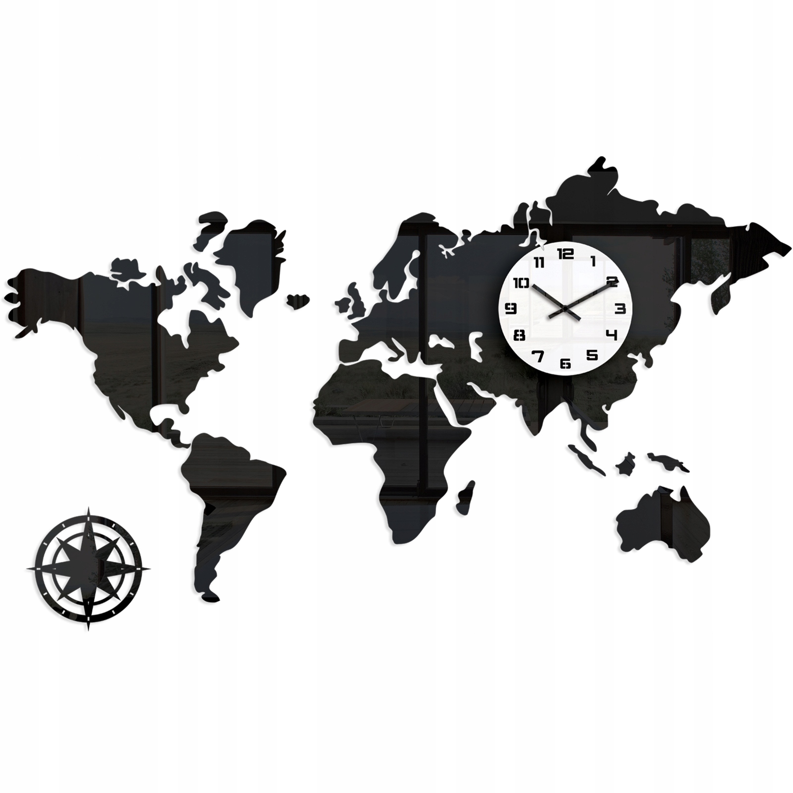 Nástěnné Hodiny World Mapa Světa 120 X 70 Stylový