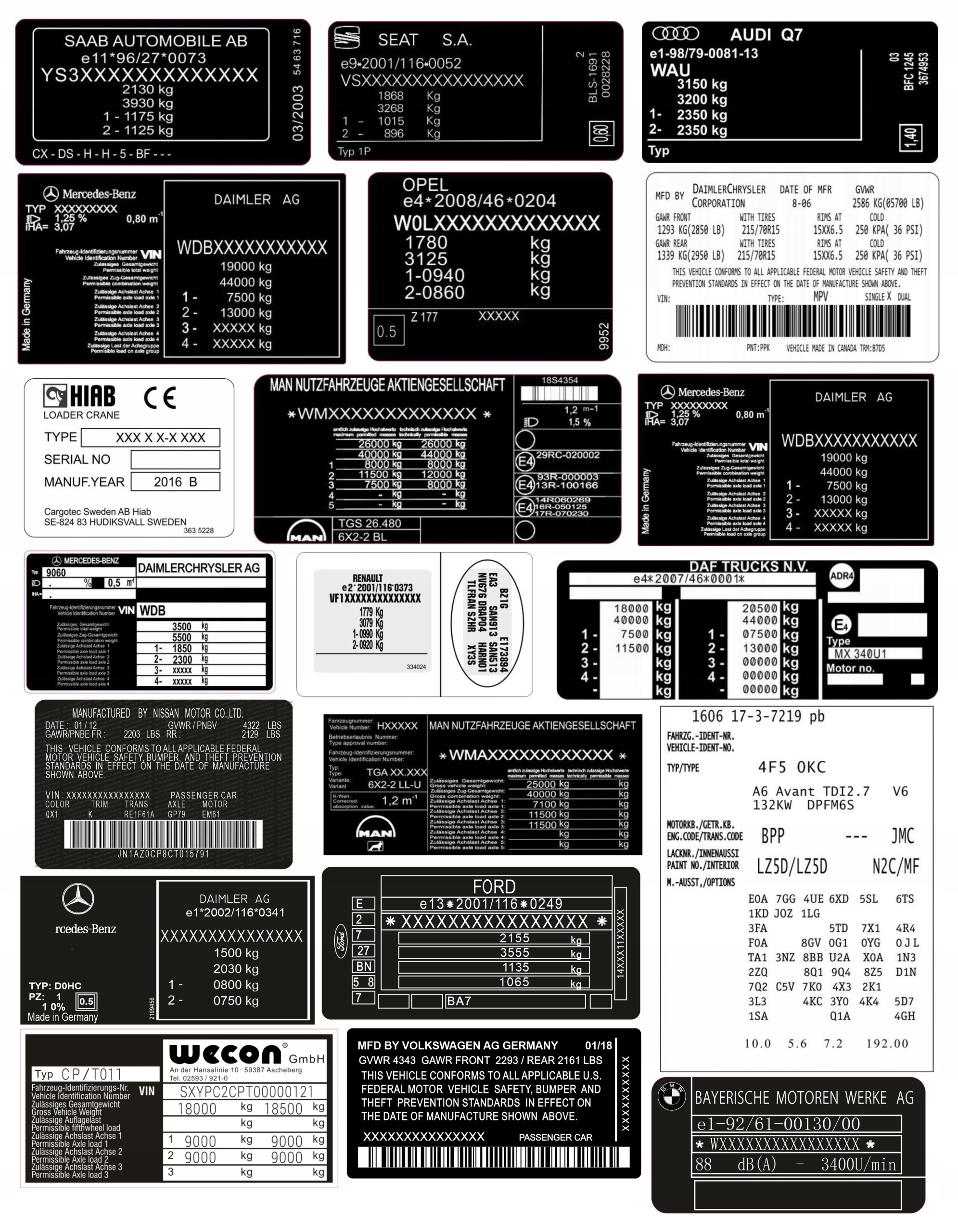 Наклейки с vin на подкладке и многое другое