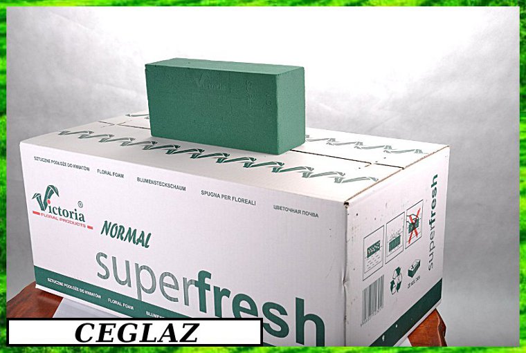 Gąbka pianka florystyczna do kwiatów żywych, 20szt Kod producenta GF-CEGLA