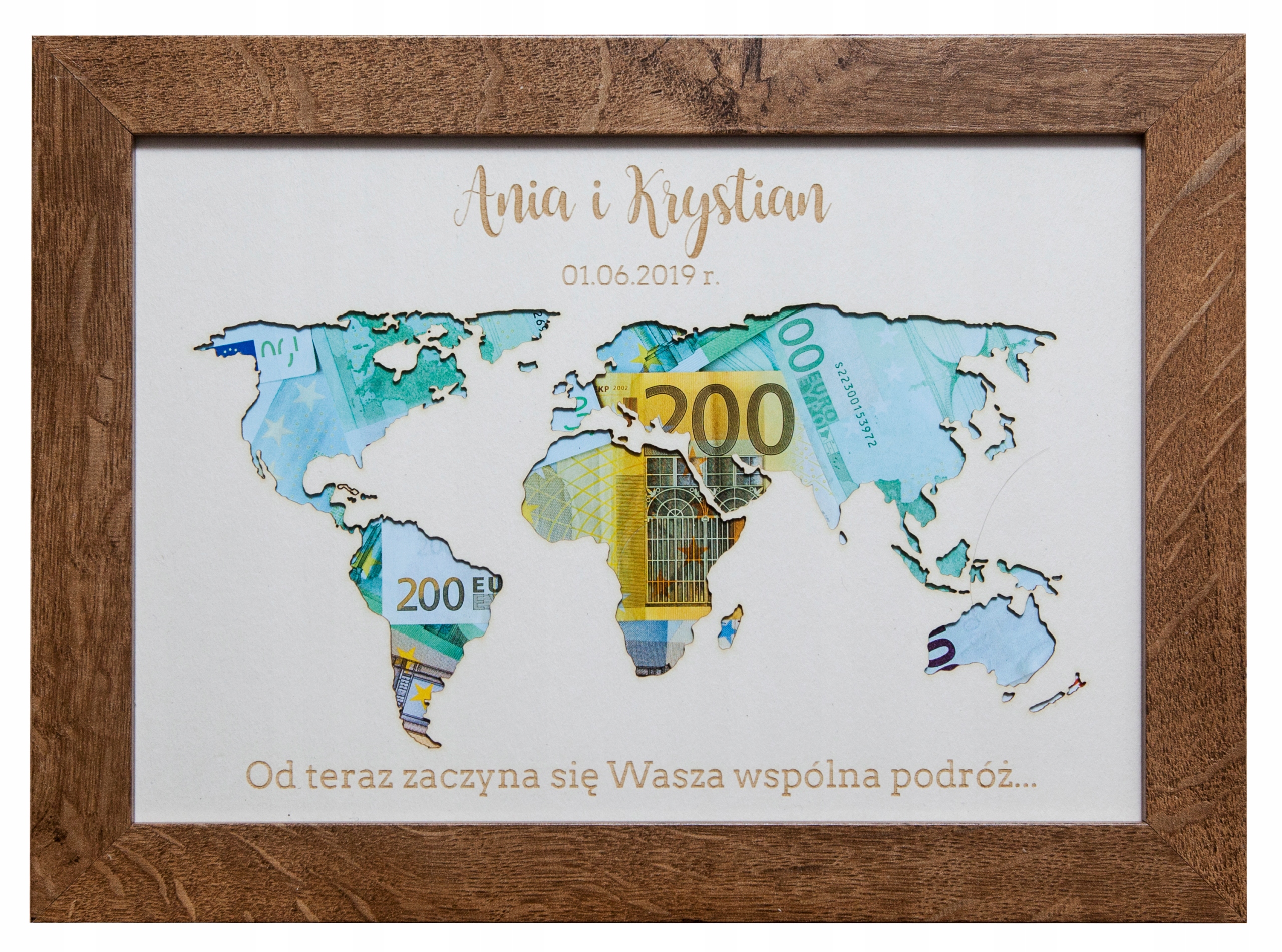 

Ramka pieniądze mapa koperta prezent ślub 21x30