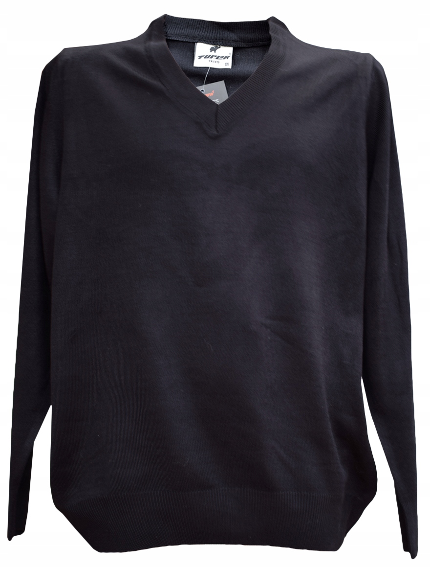 

03 031 Sweter W Serek Szpic Czarny Roz. L
