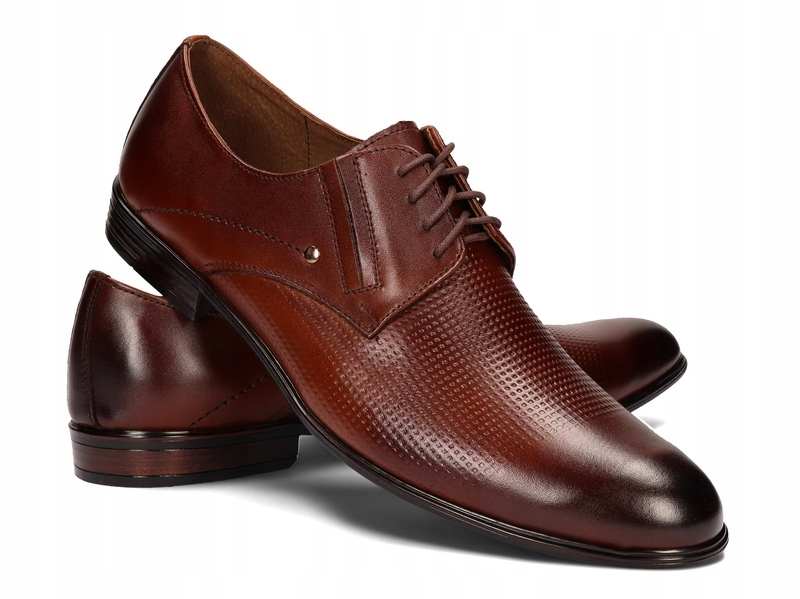OBUWIE MĘSKIE WIZYTOWE PÓŁBUTY SKÓRA 192 BRĄZ 42