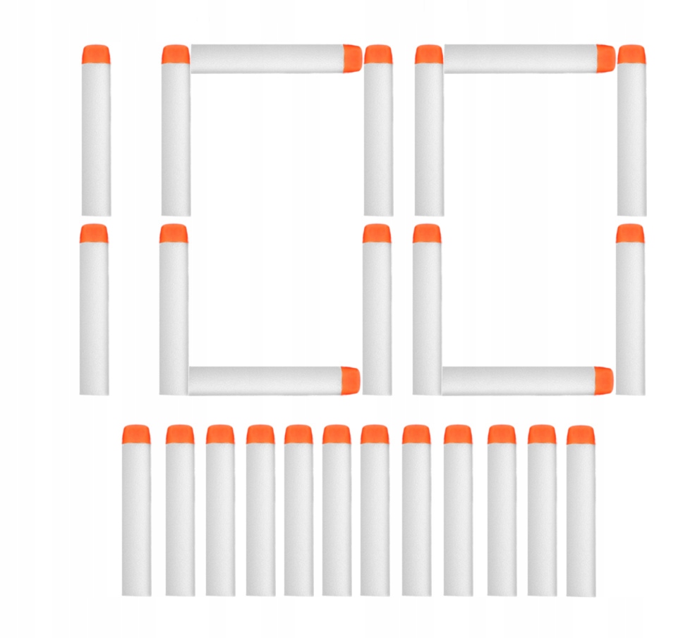 

100 Strzałek Do Wyrzutni Nerf N-strike Elite Białe