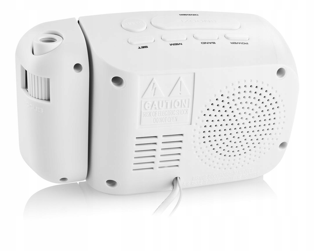 BUDZIK ZEGAR Z PROJEKTOREM RADIO FM HYUNDAI 481 B Kolor biały