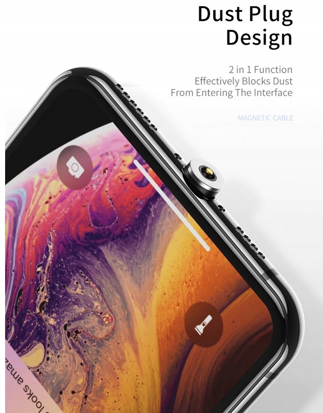 KABEL MAGNETYCZNY 3W1 ŁADOWARKA MICRO USB C IPHONE Długość przewodu 1 m