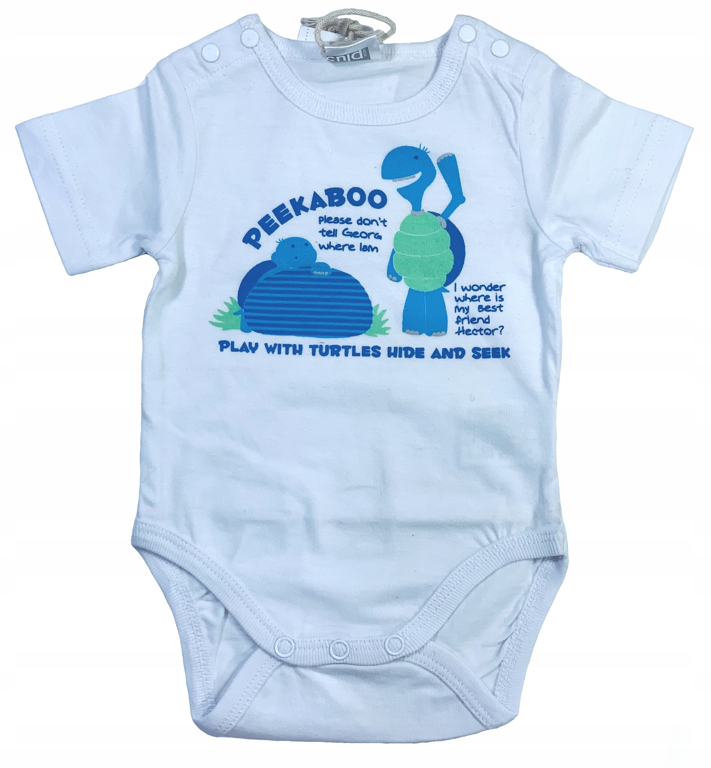 

Body białe z żółwikiem 62 cm napy na ramionkach