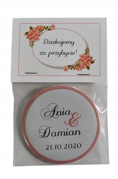

kwiatowy magnes w opakowaniu - imiona / data Pary