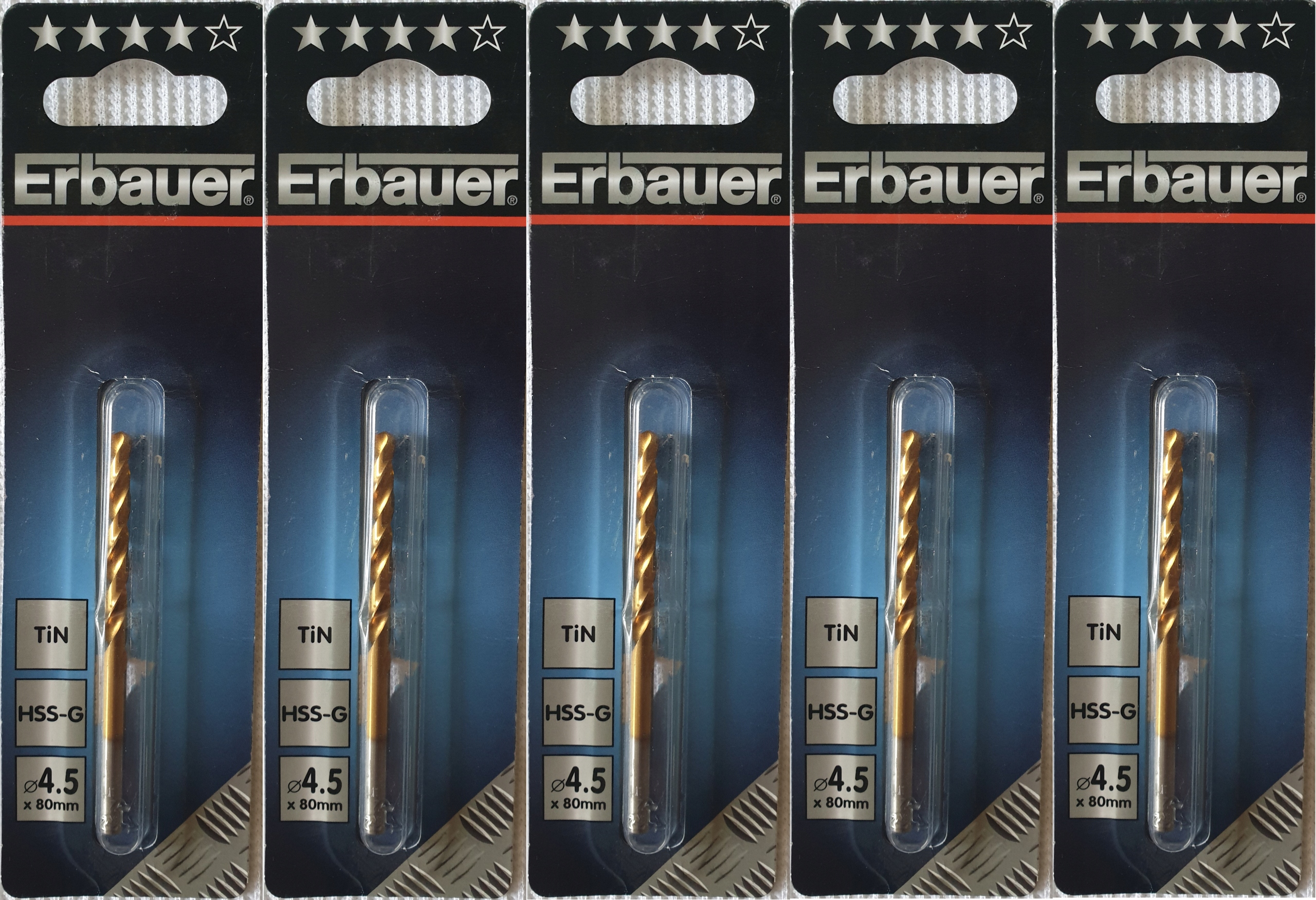 

Erbauer Zestaw Wierteł do Metalu 4,5mm Hss 5szt
