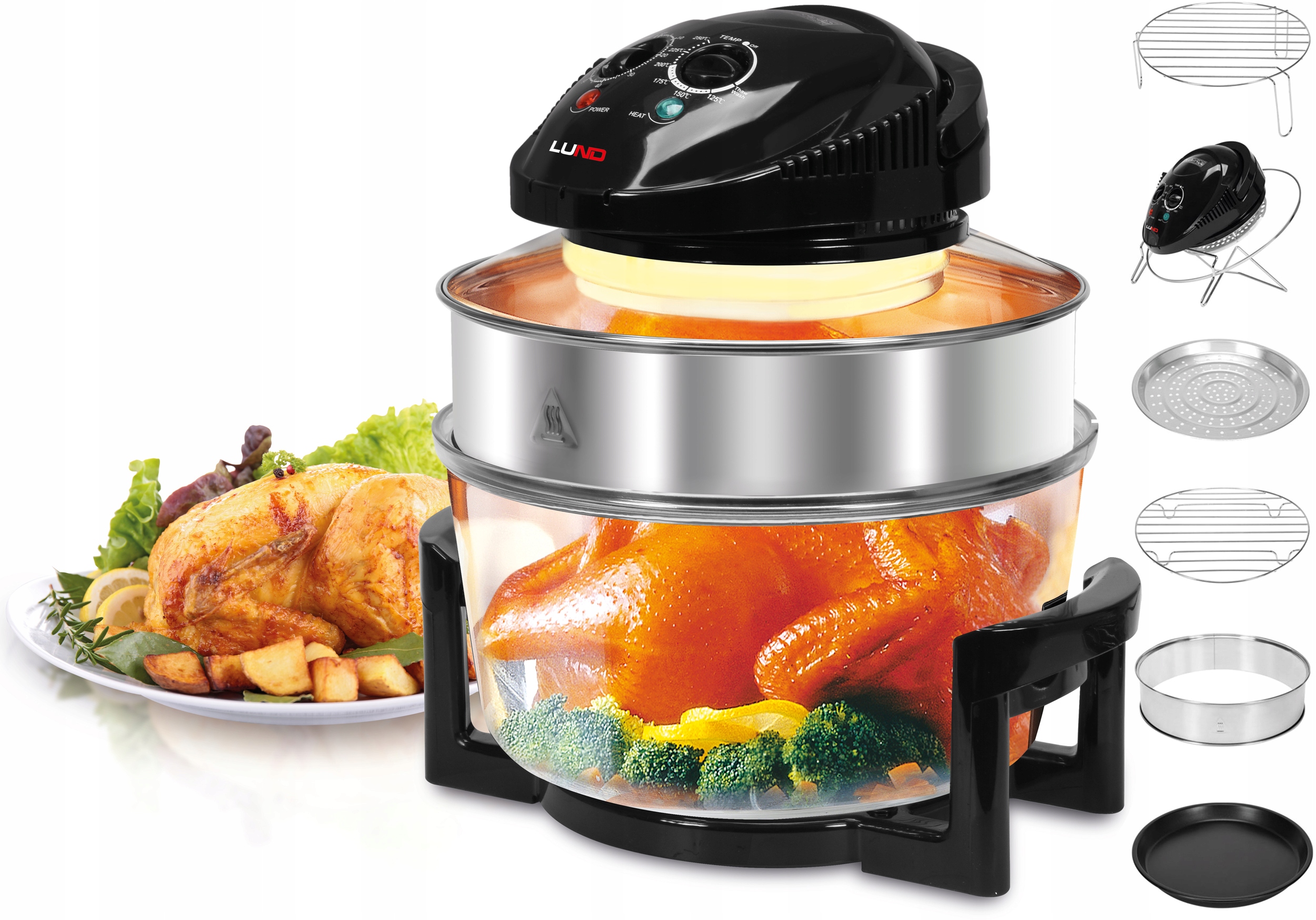 

Kombiwar Halogenowy Piekarnik Duży 17L Czarny